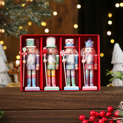 3/4/5Pcs Wooden Christmas Nutcracker Ornaments – Classic Soldier Figures for Festive Tree Hanging Decorations