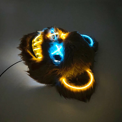 Scary Neon Light Mask – Killer Bear LED Cosplay for Halloween