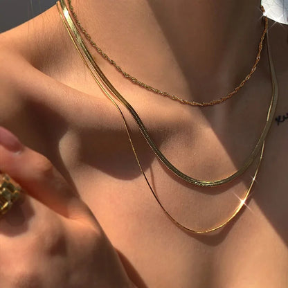 Bls-Miracle Gold Heart-Shaped Multi-Layer Necklace for Women – Trendy Adjustable Chain Y2K Pendant Jewellery