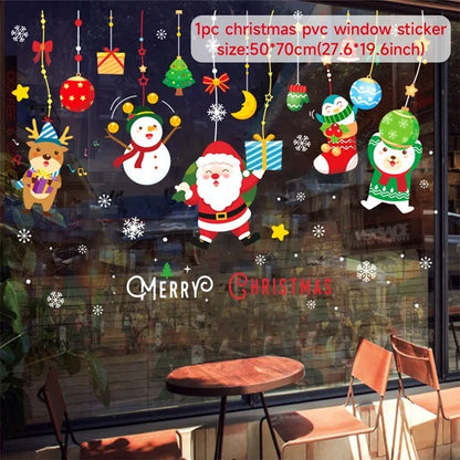 Christmas Window Stickers Christmas Wall Sticker Room Wall Decals Merry Christmas Decors For Home New Year Stickers 2025