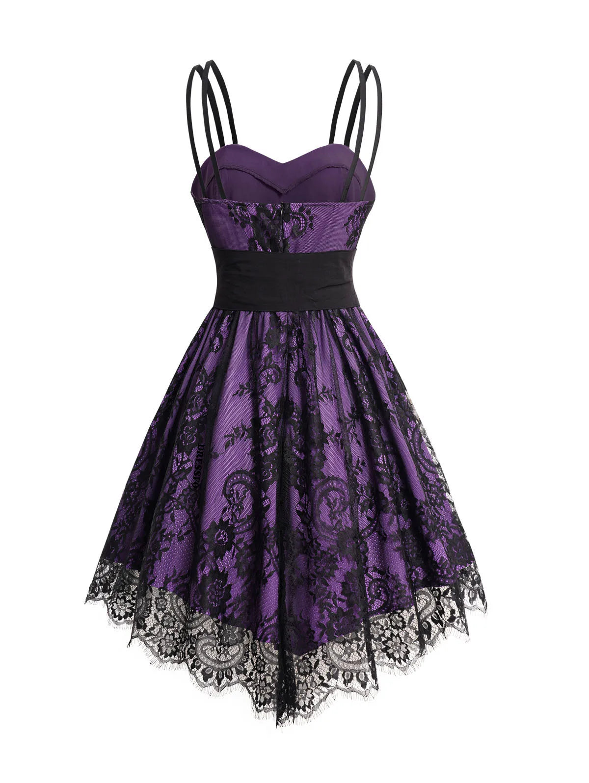 Gothic Floral Lace Corset Cami Dress – Women’s Vintage Mesh Overlay 2025 Fashion