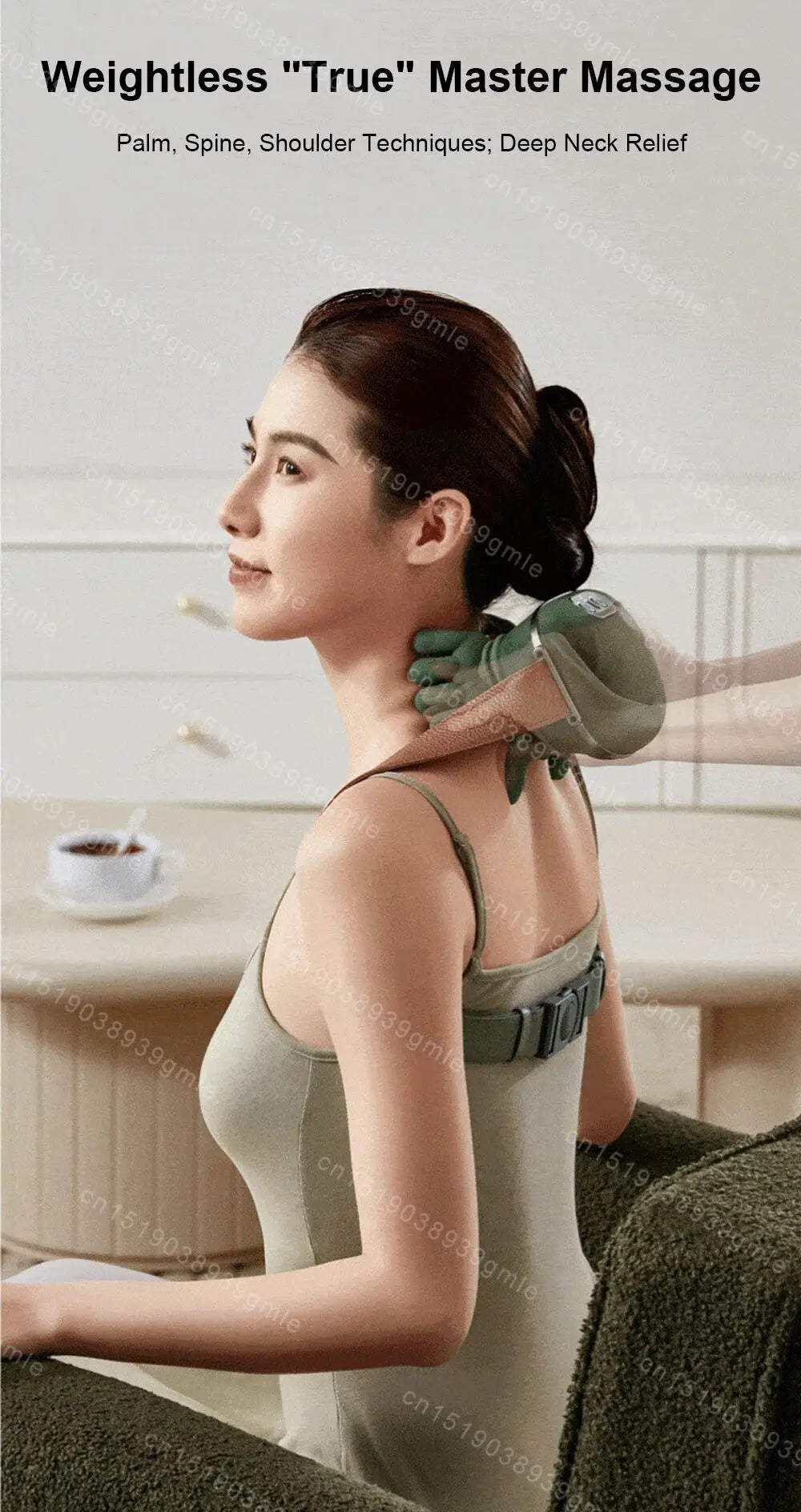 Wireless Electric Deep Tissue Neck and Shoulder Massager Cervical Spine Kneading Relax Muscles Hot Compress Back Massager Pillow