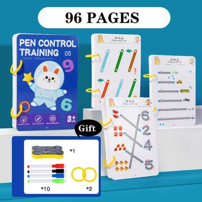 Reusable Magic Tracing Workbook – Montessori Handwriting & Drawing Practice Book for Children