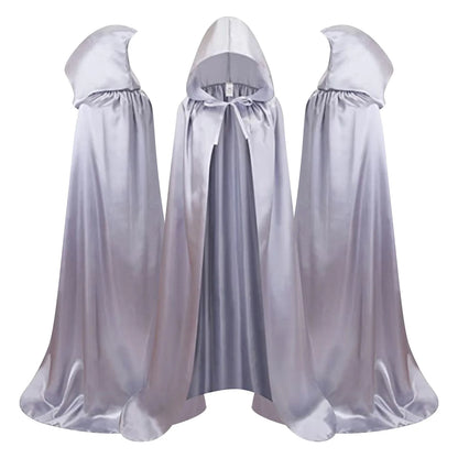 "Medieval Hooded Wizard & Vampire Cloak – Witch Cosplay Cape for Adults & Kids Carnival Party Costume"