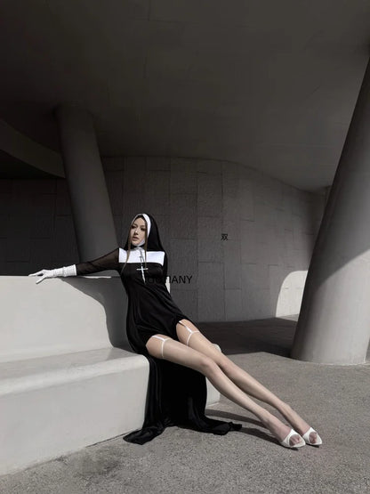 Sexy Anime Nun Costume – Cute Halloween Cosplay Sister Outfit for Women