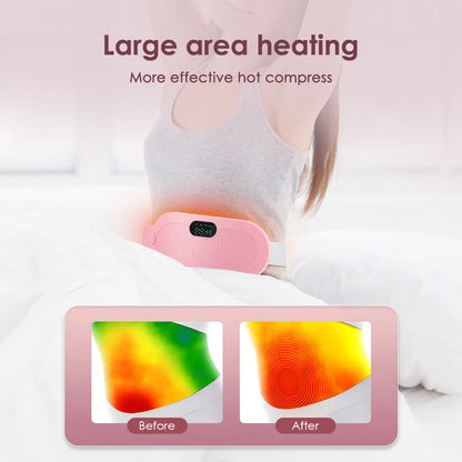 Electric Heated Waist Belt for Period Pain Relief – Adjustable Abdominal Heating Pad for Women