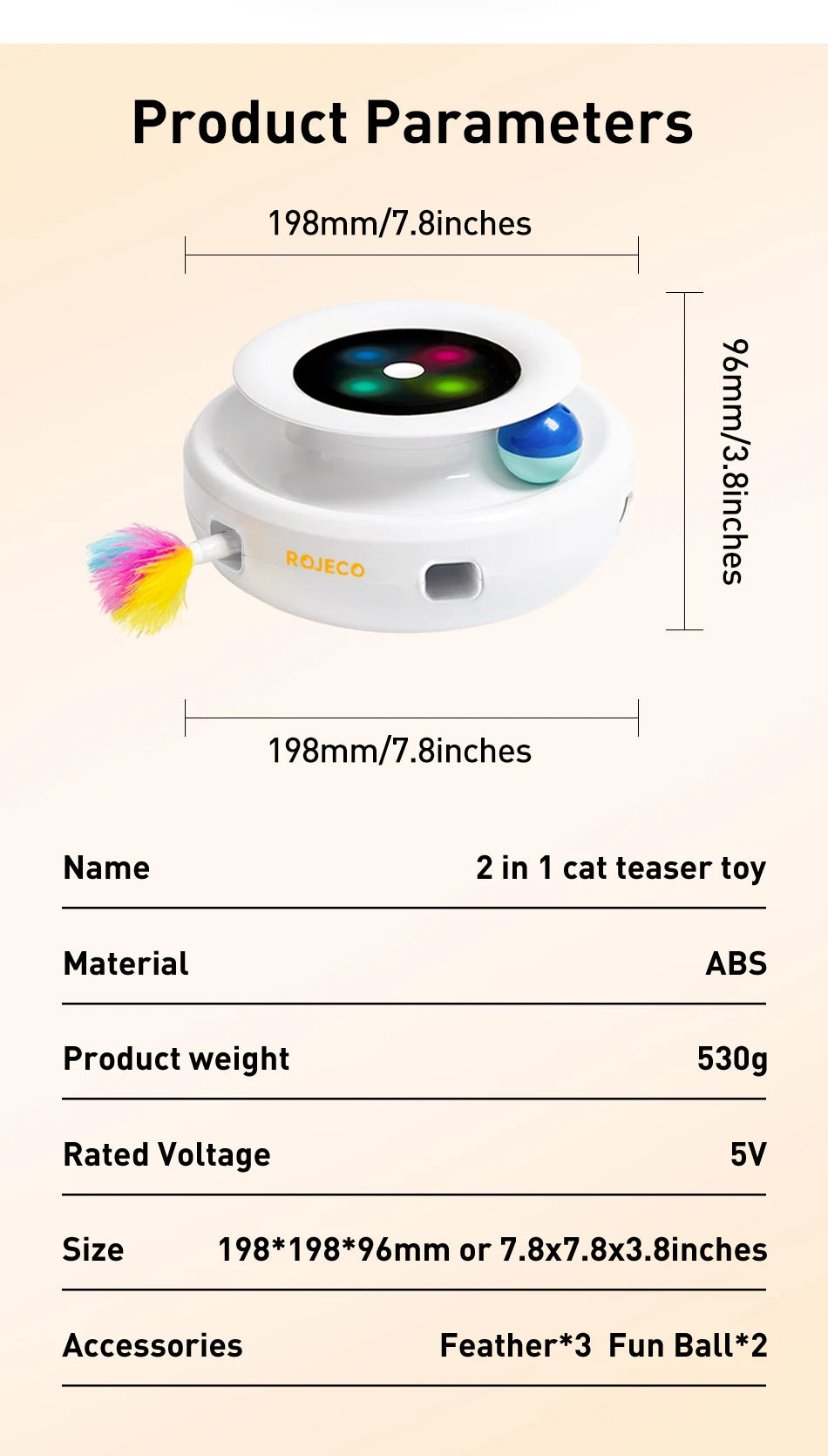 ROJECO 2-in-1 Interactive Pet Toy