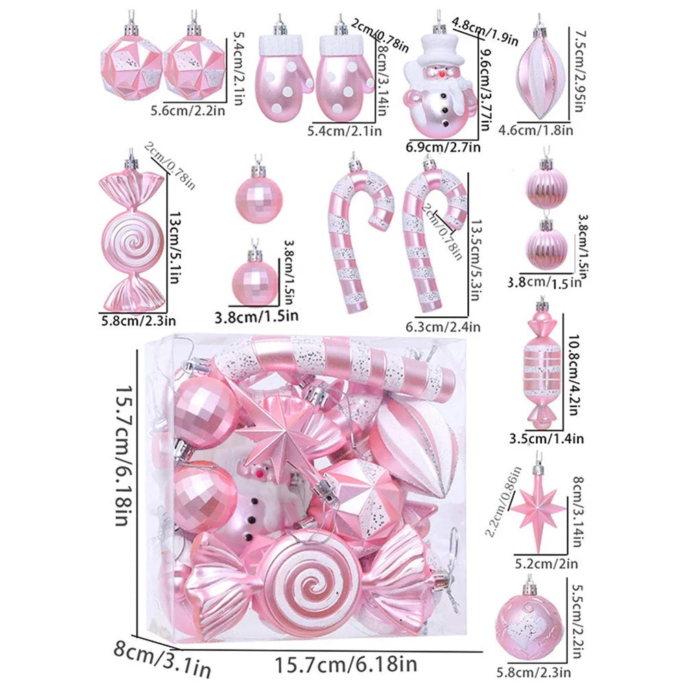 Christmas Candy Cane & Peppermint Baubles Set – Festive Hanging Ornaments for Tree & Holiday Décor