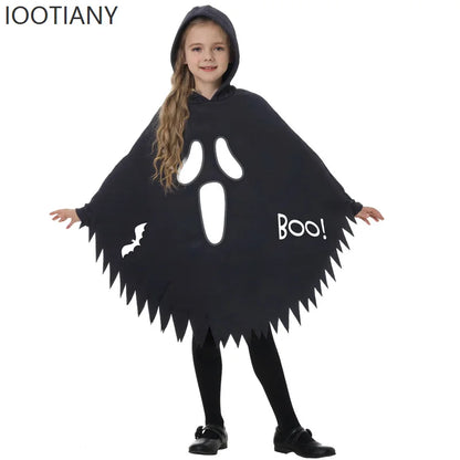 Kids Luminous Ghost Cape Costume – Halloween Party Fancy Dress for Boys & Girls