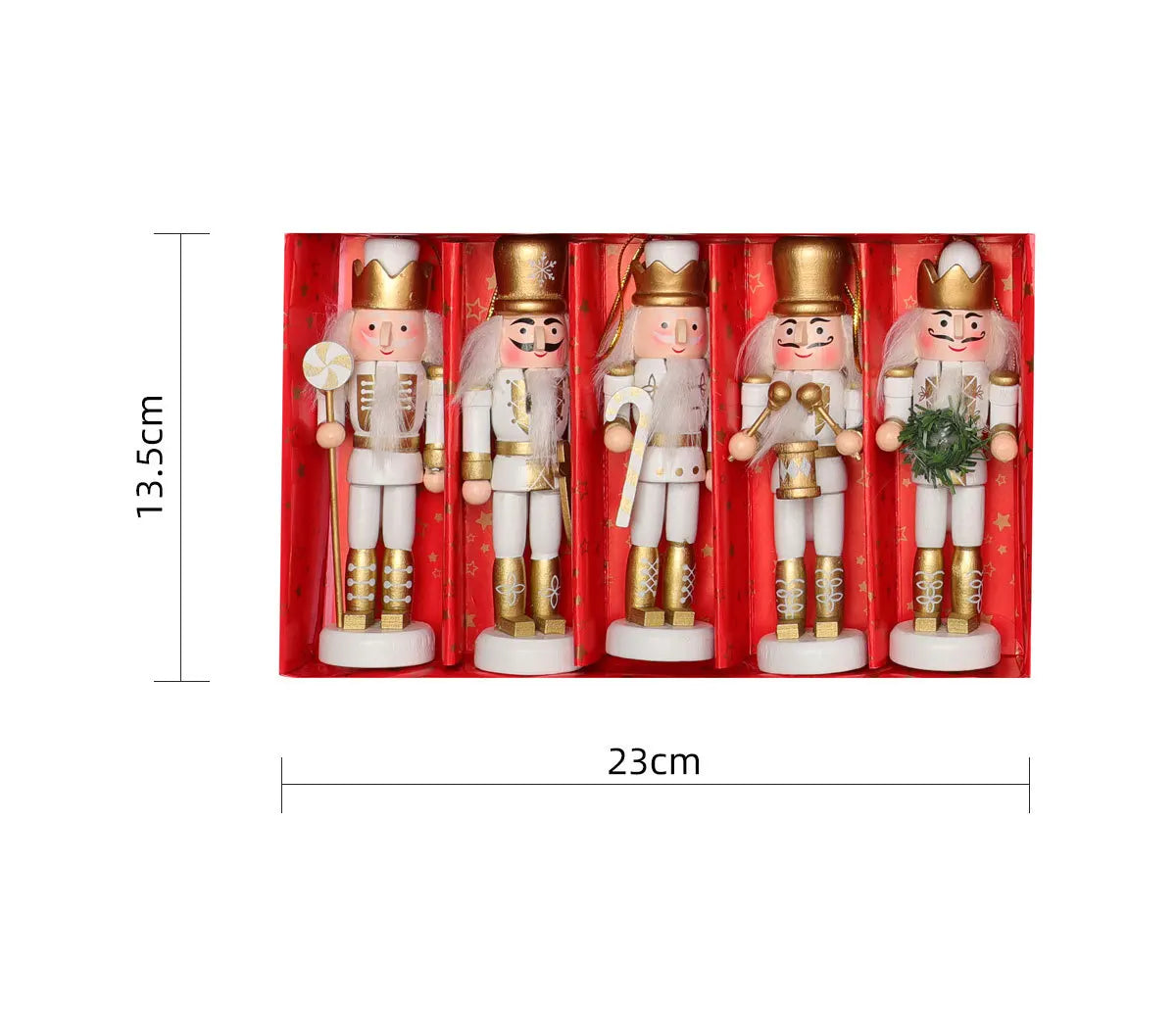 3/4/5Pcs Wooden Christmas Nutcracker Ornaments – Classic Soldier Figures for Festive Tree Hanging Decorations