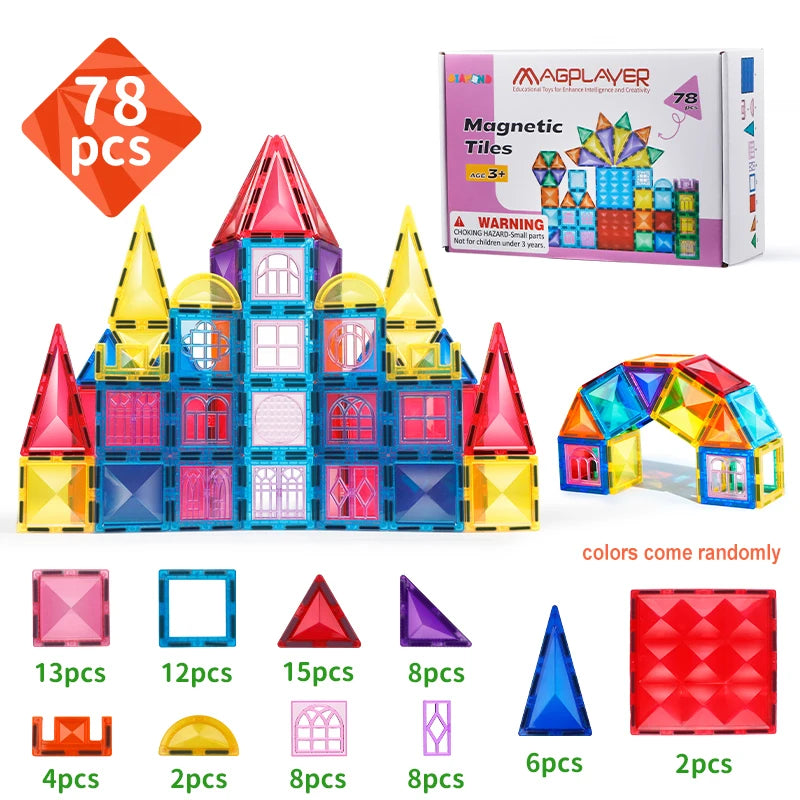 STEM Star Diamond Magnetic Tiles Montessori Construction Toy Set