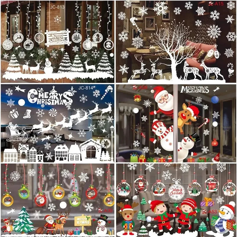 Christmas Window Stickers Christmas Wall Sticker Room Wall Decals Merry Christmas Decors For Home New Year Stickers 2025