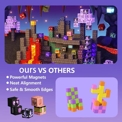 Magnetic Brick Cubes Mine Set – Educational Toy & Perfect Gift