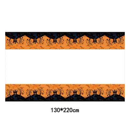 Halloween Disposable Tableware Set – Pumpkin Plates, Cups, Napkins, Tablecloth & Banner for Spooky Party Decorations