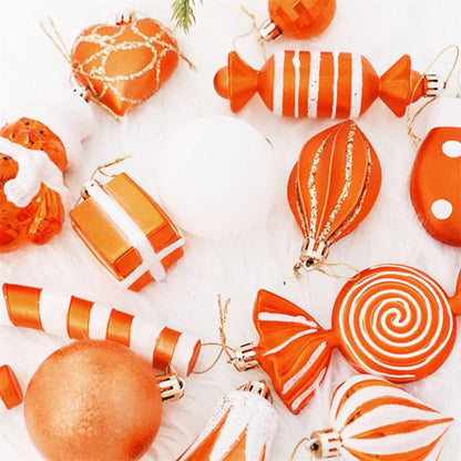 Christmas Candy Cane & Peppermint Baubles Set – Festive Hanging Ornaments for Tree & Holiday Décor