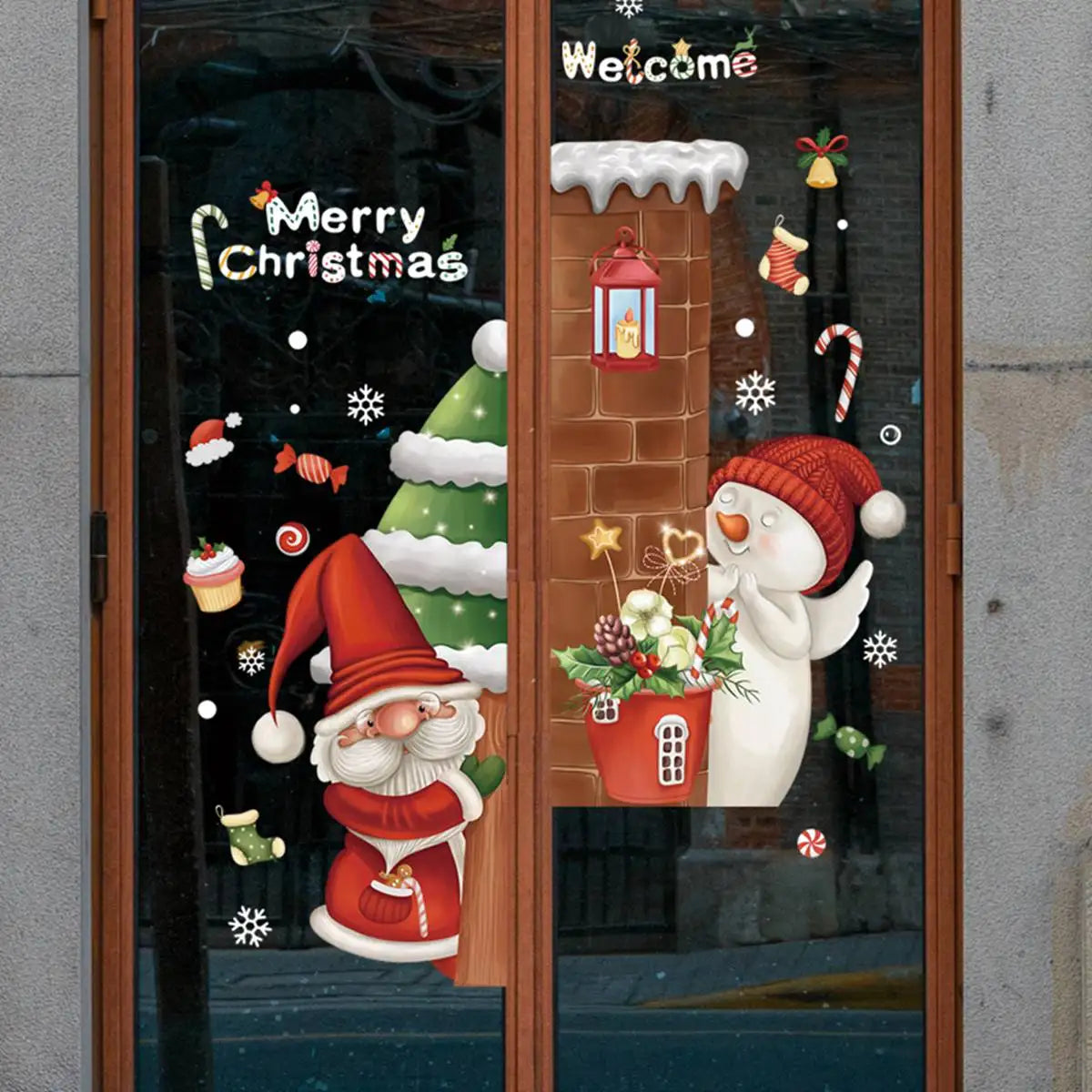 Christmas Window Stickers Christmas Wall Sticker Room Wall Decals Merry Christmas Decors For Home New Year Stickers 2025