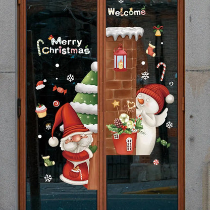 Christmas Window Stickers Christmas Wall Sticker Room Wall Decals Merry Christmas Decors For Home New Year Stickers 2025