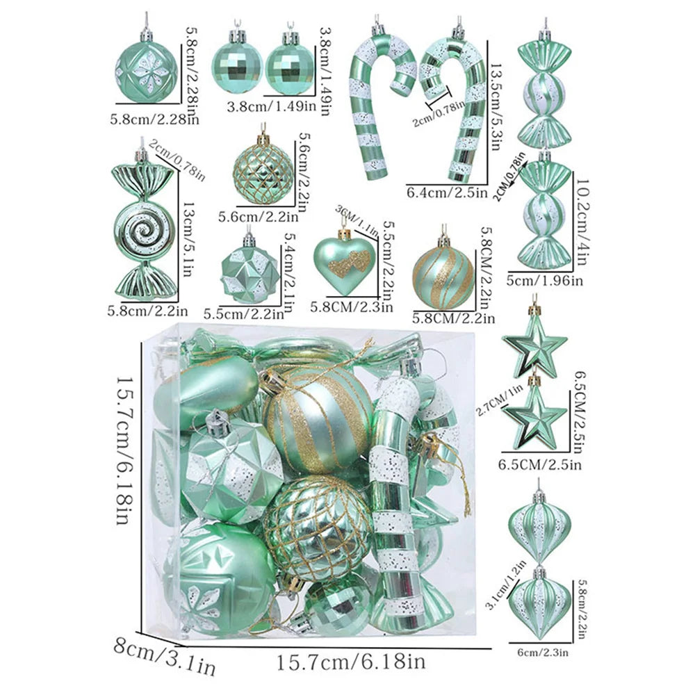 Christmas Candy Cane & Peppermint Baubles Set – Festive Hanging Ornaments for Tree & Holiday Décor
