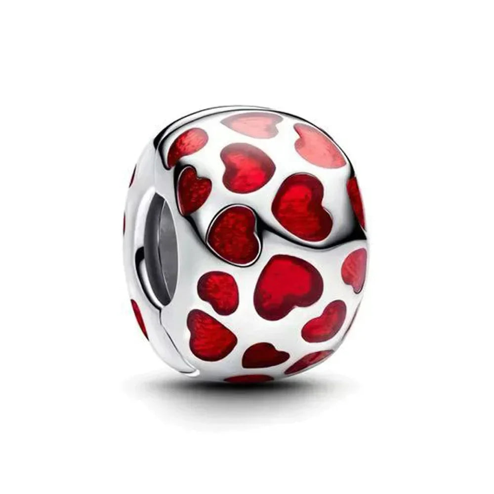 925 Sterling Silver Pink Daisy Flower Spacer Charms – Butterfly, Heart & Bird Beads for DIY Bracelet & Necklace Jewellery