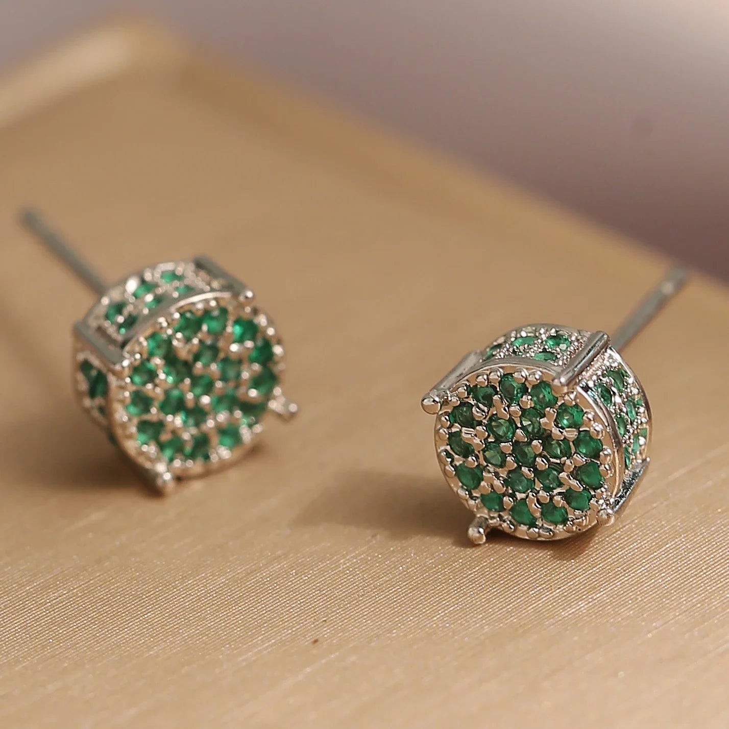 Classic AAA Cubic Zirconia Stud Earrings for Women – White Gold Plated Round Crystal Fashion Jewellery