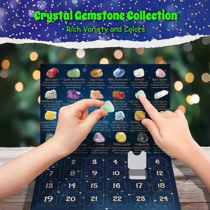 24 Days Christmas Crystal Advent Calendar – Natural Gemstone Collection Gift Box for Kids 2025