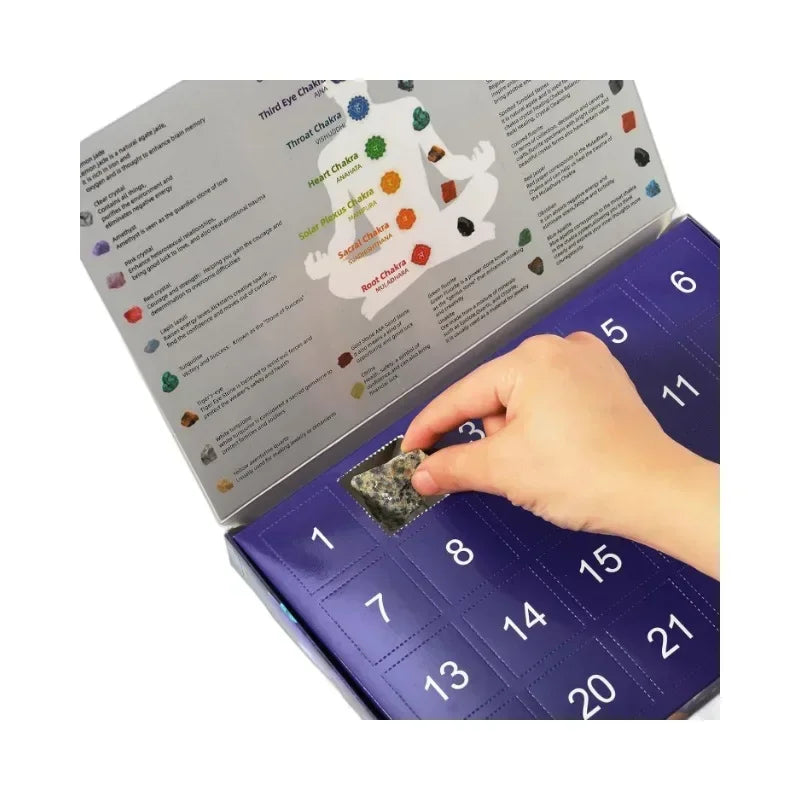 24 Days Christmas Crystal Advent Calendar – Natural Gemstone Collection Gift Box for Kids 2025