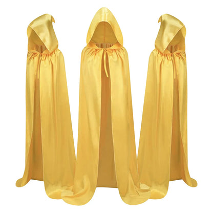 "Medieval Hooded Wizard & Vampire Cloak – Witch Cosplay Cape for Adults & Kids Carnival Party Costume"