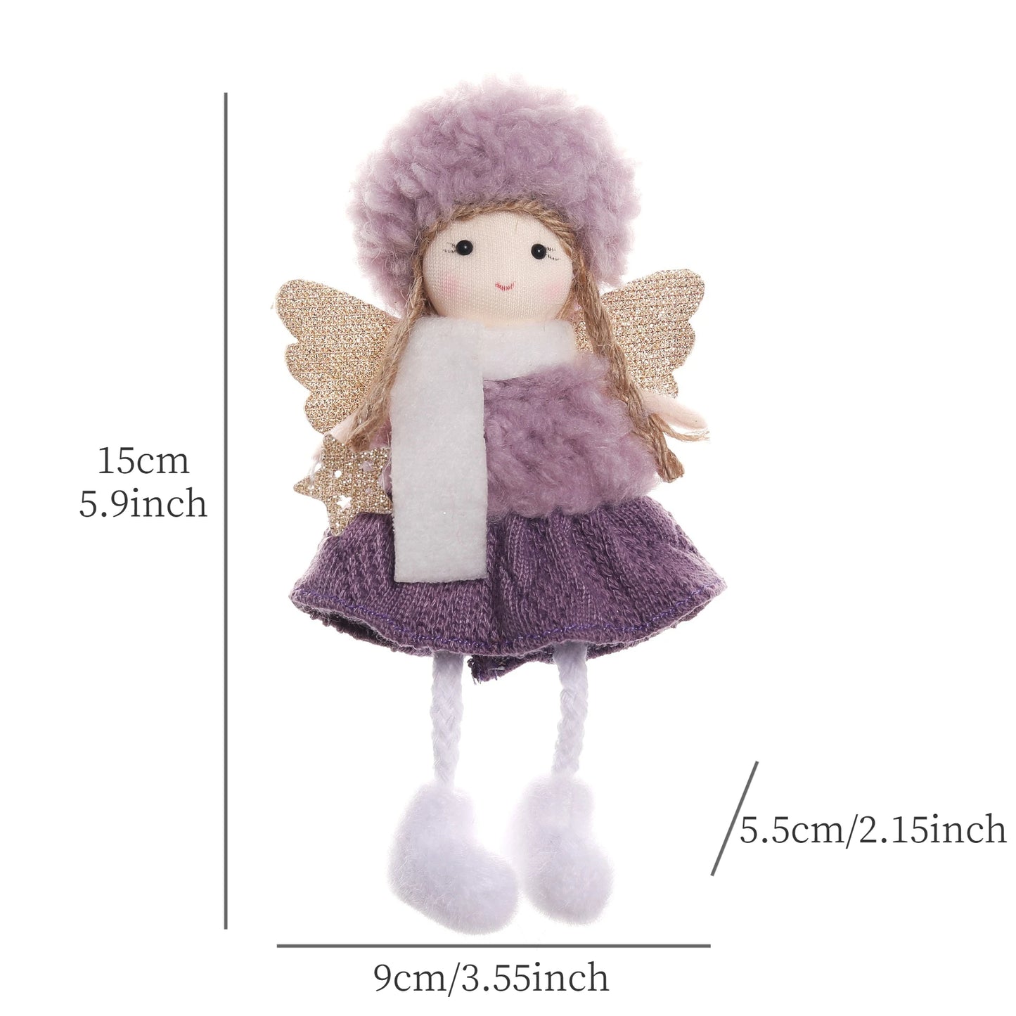 Christmas Angel Girl Plush Ornament – Hanging Tree Decoration & Kids Gift