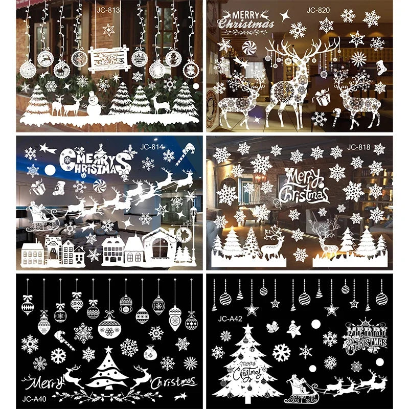 Christmas Window Stickers Christmas Wall Sticker Room Wall Decals Merry Christmas Decors For Home New Year Stickers 2025