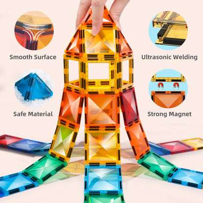 STEM Star Diamond Magnetic Tiles Montessori Construction Toy Set