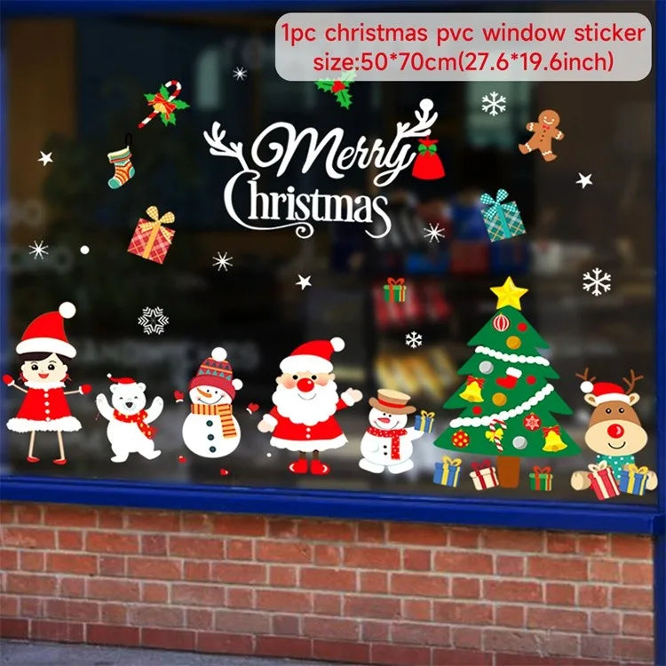 Christmas Window Stickers Christmas Wall Sticker Room Wall Decals Merry Christmas Decors For Home New Year Stickers 2025