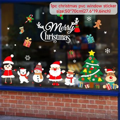 Christmas Window Stickers Christmas Wall Sticker Room Wall Decals Merry Christmas Decors For Home New Year Stickers 2025