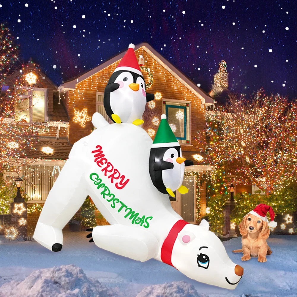 Merry Santa Sleigh Arch LED Inflatable | Christmas Outdoor & Garden Decoration