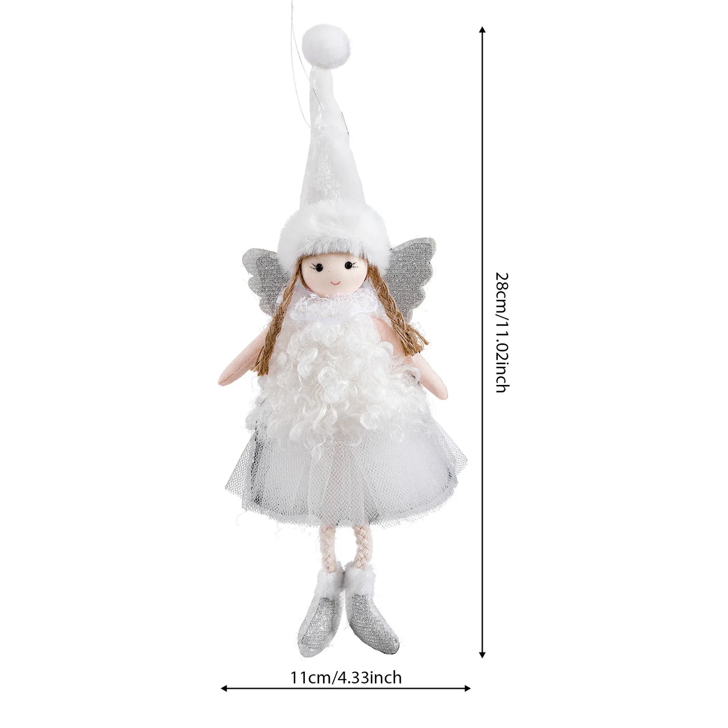 Christmas Angel Girl Plush Ornament – Hanging Tree Decoration & Kids Gift