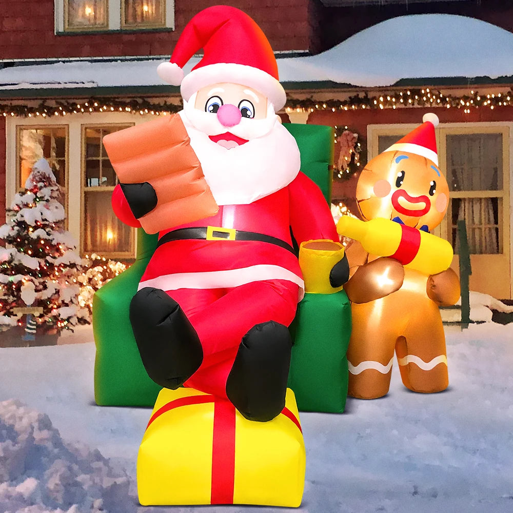 Merry Santa Sleigh Arch LED Inflatable | Christmas Outdoor & Garden Decoration