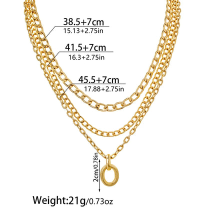 Women’s Layered Necklace with Aluminium Chain – Modern Fashion Jewellery
