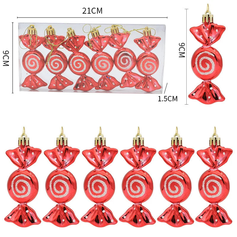 Christmas Candy Cane & Peppermint Baubles Set – Festive Hanging Ornaments for Tree & Holiday Décor