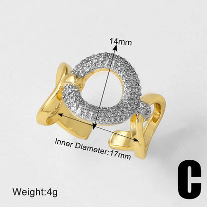 18K Gold Plated Open Rings with Sparkling Zircon – Elegant Women’s Pavé Fashion Jewellery