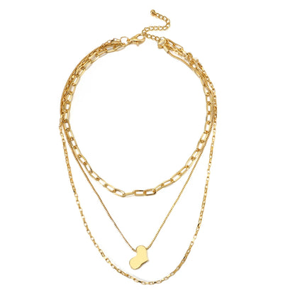 Flashbuy Gold Multilayer Chain Necklace for Women – Heart Charm Pendant Fashion Jewellery Gift