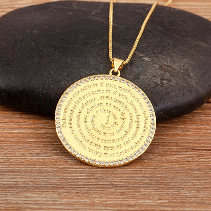 AIBEF S/L Relief Coin Pendant Necklace – Vintage Copper Medallion Design for Women & Men, Fashion Jewelry Gift