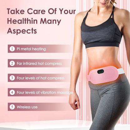 Electric Heated Waist Belt for Period Pain Relief – Adjustable Abdominal Heating Pad for Women