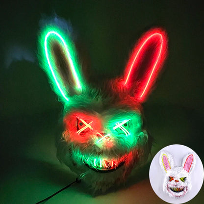 Scary Neon Light Mask – Killer Bear LED Cosplay for Halloween