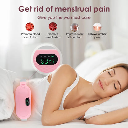 Electric Heated Waist Belt for Period Pain Relief – Adjustable Abdominal Heating Pad for Women