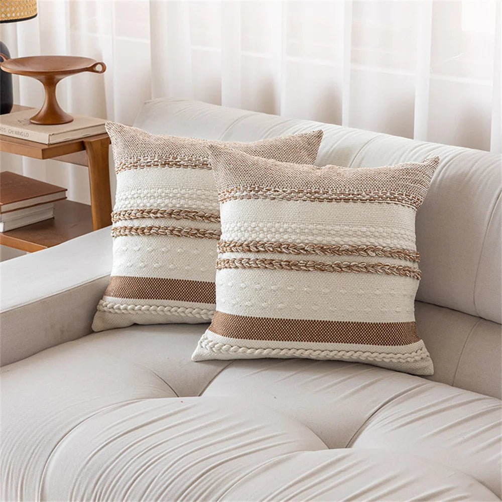 Elegant Striped Sofa Cushion Cover