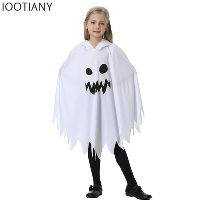 Kids Luminous Ghost Cape Costume – Halloween Party Fancy Dress for Boys & Girls