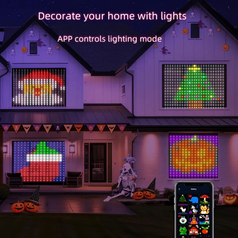 RGBIC LED Curtain String Lights with USB & APP Bluetooth Control – Remote Decorative Room Lighting