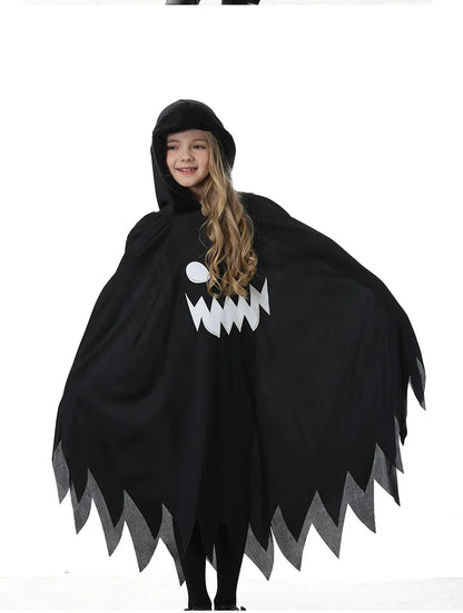 Kids Luminous Ghost Cape Costume – Halloween Party Fancy Dress for Boys & Girls