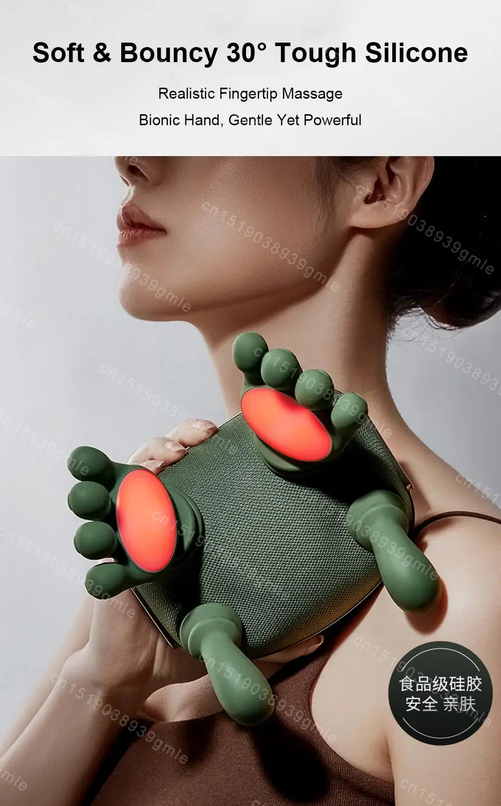 Wireless Electric Deep Tissue Neck and Shoulder Massager Cervical Spine Kneading Relax Muscles Hot Compress Back Massager Pillow