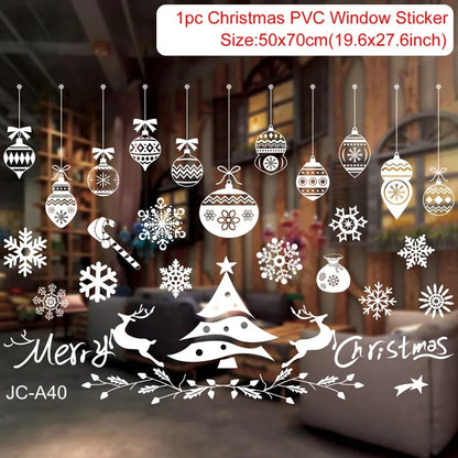 Christmas Window Stickers Christmas Wall Sticker Room Wall Decals Merry Christmas Decors For Home New Year Stickers 2025