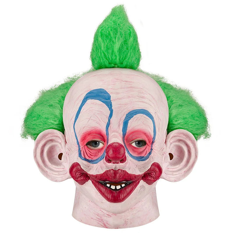 Terrifying Halloween Flame Clown Mask – Realistic Latex Horror Zombie Joker with Wig | Scary Masquerade Party Prop